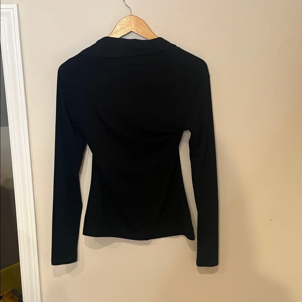 Christine Alexander Black Top with Sparkle Accents Drapey Party M - Picture 6 of 6